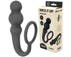Анальная елочка с эррекционным кольцом Spise it up Dark Grey