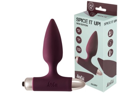 Анальная пробка с вибрацией Spice It Up New Edition Glory бордовая