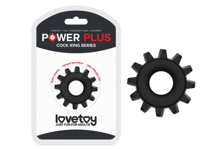 Эрекционное черное кольцо Power Plus Coock Ring