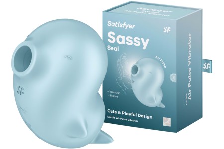 Вакуумно-волновой стимулятор с вибрацией Satisfyer Sassy Seal голубой