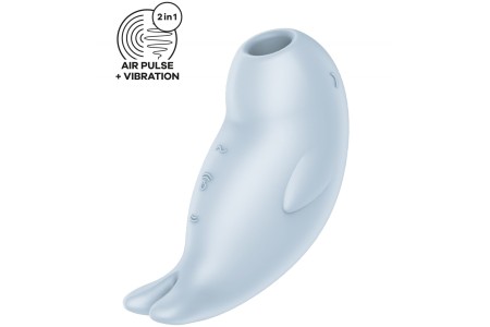 Вакуумно-волновой стимулятор клитора с вибрацией Satisfyer Seal You Soon голубой