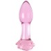 Стеклянная анальная втулка Sexus Glass роза 12,6 см - фото