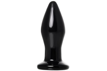 Стеклянная вибровтулка Sexus Glass чёрная 11 см
