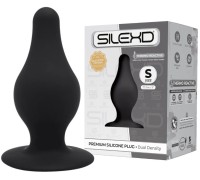 Анальная втулка на присоске с эффектом памяти SilexD Premium Silicone Plug S черная