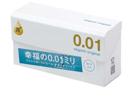 Полиуретановые презервативы Sagami Original 0,01 Extra Lub 12 шт