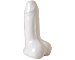 Глянцевая керамическая настольная ваза Достоинство белая 21 см