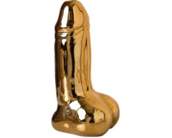 Золотая керамическая настольная ваза Достоинство 21 см