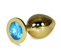 Анальное украшение Golden Plug Large голубой