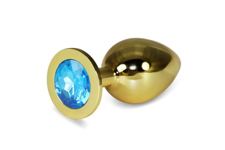 Анальное украшение Golden Plug Large голубой