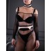 Черно-бежевый пояс Sex Game из натуральной замши и натуральной кожи - фото