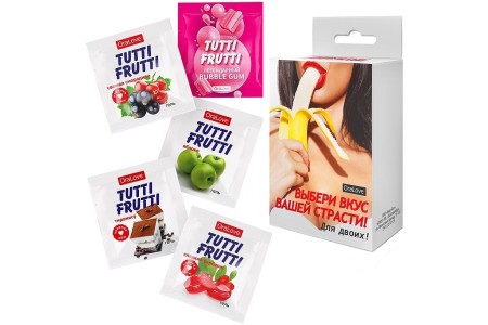 Набор оральных лубрикантов Tutti-Frutti ассорти 5 шт