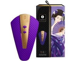 Роскошный фиолетовый клиторальный вибростимулятор Shunga Obi