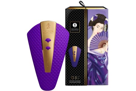 Роскошный фиолетовый клиторальный вибростимулятор Shunga Obi