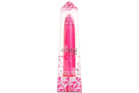 Вибратор лиловый со стразами Cristal 6x Vibe Rose 18 см