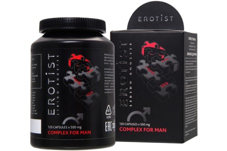 Мужские капсулы для улучшения эректильной функции Erotist Complex For Man 120 шт