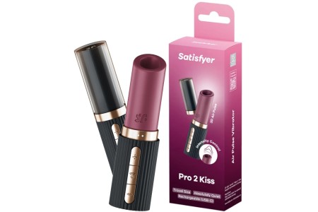 Вакуумно-волновой мини-стимулятор клитора с вибрацией помада Satisfyer Pro 2 Kiss