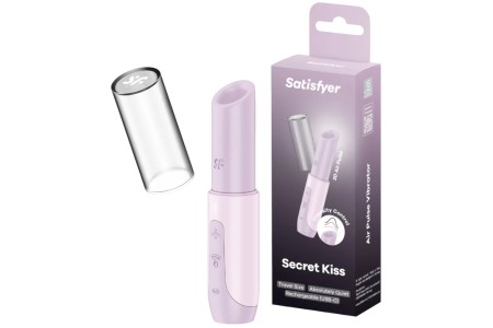 Вакуумно-волновой мини-стимулятор клитора с вибрацией помада Satisfyer Secret Kiss