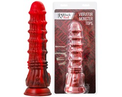 Искушающий фантазийный вибратор из жидкого силикона Black and Red by Toyfa Monster Tops 27 см