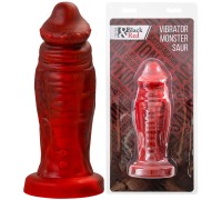 Искушающий фантазийный вибратор из жидкого силикона Black and Red by Toyfa Monster Saur 20 см