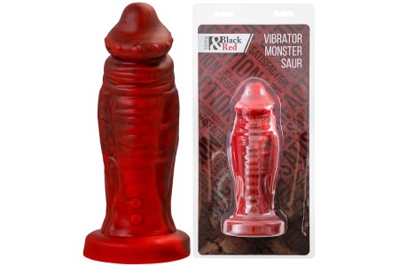 Искушающий фантазийный вибратор из жидкого силикона Black and Red by Toyfa Monster Saur 20 см