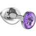 Большая анальная пробка Diamond Purple Sparkle XL серебро - фото 1