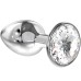 Большая анальная пробка Diamond Clear Sparkle XL серебро - фото 1