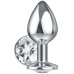 Большая анальная пробка Diamond Clear Sparkle XL серебро - фото 2