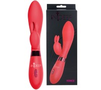 Вибратор с клиторальным стимулятором-кроликом Indeep Yonce Red