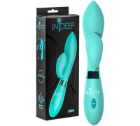 Вибратор с клиторальным стимулятором Indeep Gina Turquoise