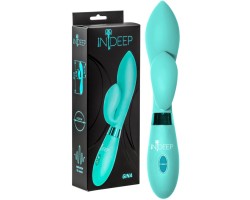 Вибратор с клиторальным стимулятором Indeep Gina Turquoise