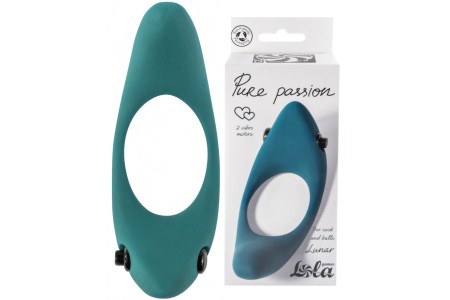 Эрекционное кольцо с двойной вибростимуляцией Pure Passion Lunar Green