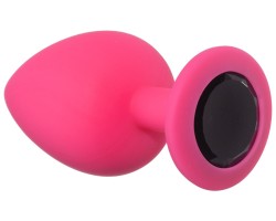 Анальная пробка Emotions Cutie Large Pink Black Crystal 
