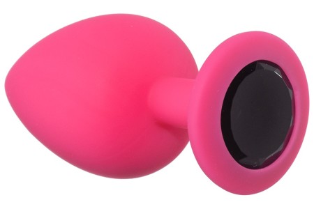 Анальная пробка Emotions Cutie Large Pink Black Crystal