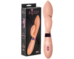 Вибратор с клиторальным стимулятором Indeep Gina Beige