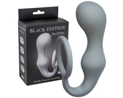 Анальная пробка с кольцом на пенис Double Pleasure Anal Plug Grey