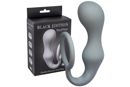 Анальная пробка с кольцом на пенис Double Pleasure Anal Plug Grey