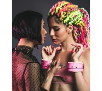 Розовые наручники с металлической цепью Party Hard Calm Pink