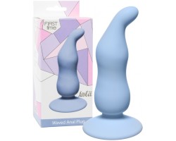Анальная втулка для стимуляции простаты Waved Anal Plug Blue