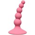 Анальная елочка на присоске First Time Ribbed Plug Pink - фото 1