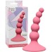 Анальная елочка на присоске First Time Ribbed Plug Pink - фото