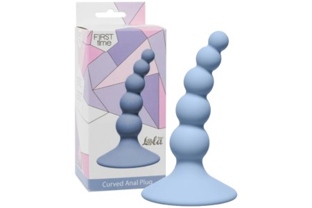 Анальная елочка на присоске First Time Ribbed Plug Blue