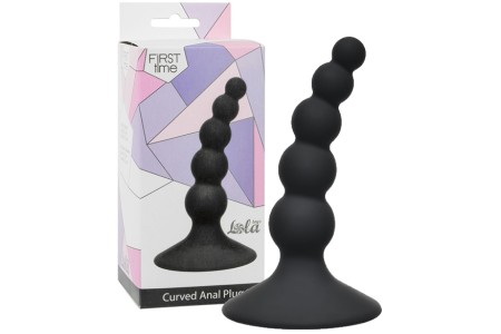 Анальная елочка на присоске First Time Ribbed Plug Black
