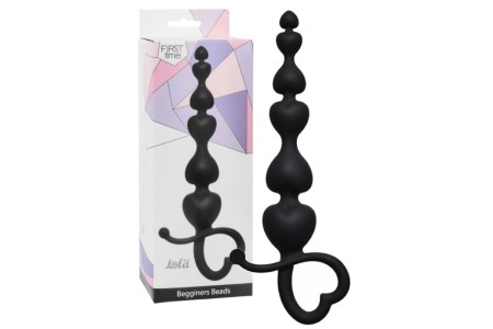 Силиконовая анальная цепочка Begginers Beads Black