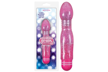 Гнущийся вибратор с блестками Starlight Gems Minis Lyra розовый