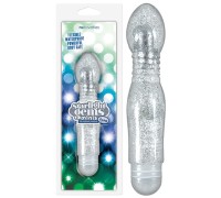 Гнущийся вибратор с блестками Starlight Gems Minis Lyra серебристый