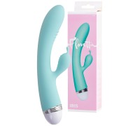 Вибратор с клиторальным стимулятором Flovetta Iris голубой