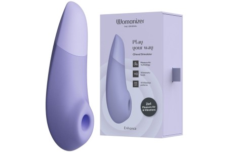 Бесконтактный вакуумно-волновой стимулятор клитора с вибрацией Womanizer Enhance сиреневый