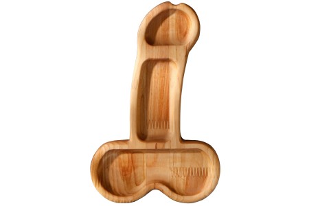 Деревянное блюдо для подачи в виде пениса Adelica 25 см