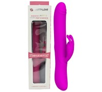 Вибромассажер Byron с клиторальным стимулятором и движущимися в стволе шариками фиолетовый