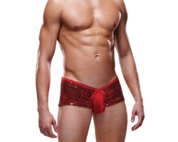 Блестящие мужские трусы-хипсы Envy красные L/XL